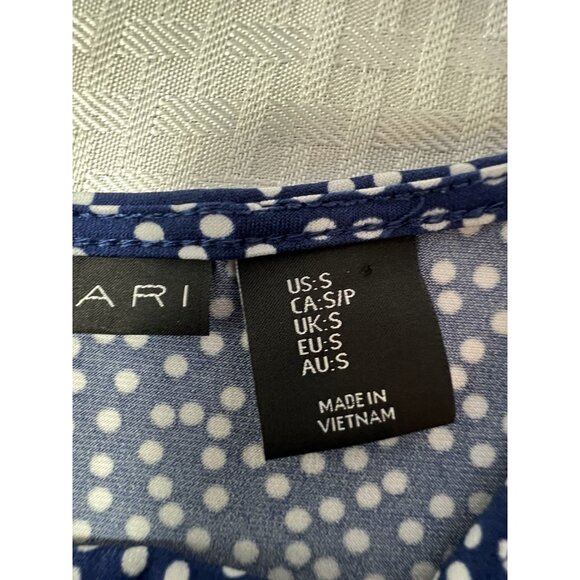 Tahari Long Sleeve Blue And White Polka For Close Women’s Size Small - Picture 11 of 12